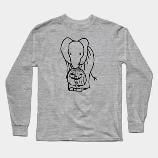 Minimal Elephant with Halloween Horror Costume Long Sleeve T-Shirt